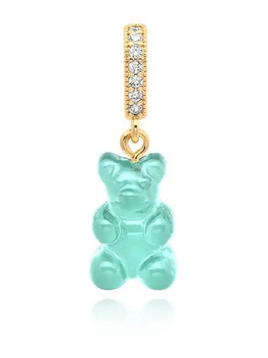 NOSTALGIA BEAR MEDITERRANEAN PAVE CONNECTOR Mediterrane gold pendant charm - CRYSTAL HAZE - BALAAN 1