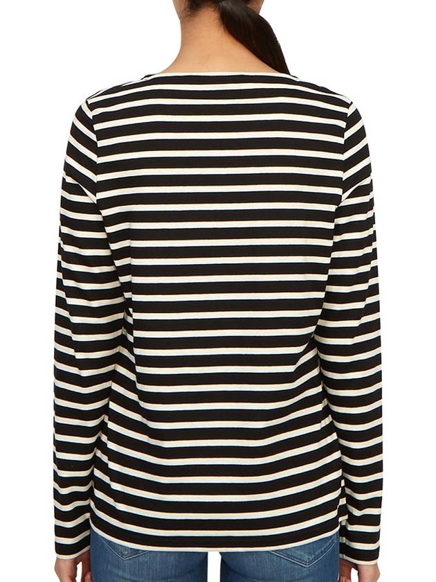 Minquiers Striped Long Sleeve T-Shirt Ecru Black - SAINT JAMES - BALAAN 5