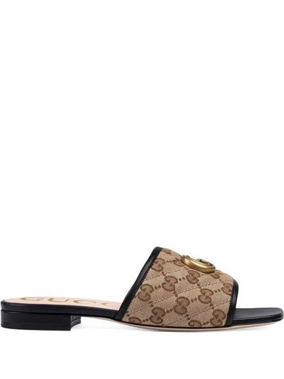 Women's GG Matelasse Canvas Slide Sandals Mule Black - GUCCI - BALAAN 2