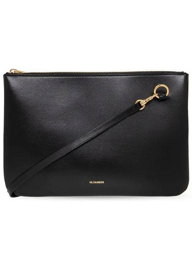 Logo Leather Clutch Bag Black - JIL SANDER - BALAAN 1