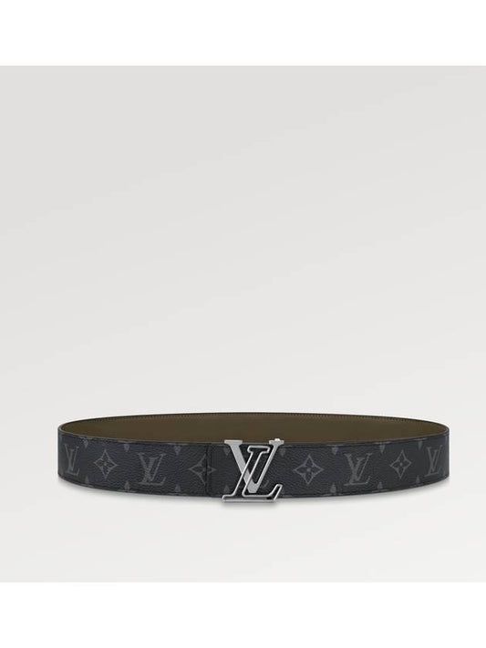 Monogram LV Line Reversible 40MM Leather Belt Black Khaki - LOUIS VUITTON - BALAAN 1