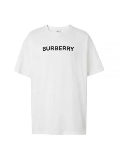 logo print cotton short sleeve t-shirt white - BURBERRY - BALAAN 2