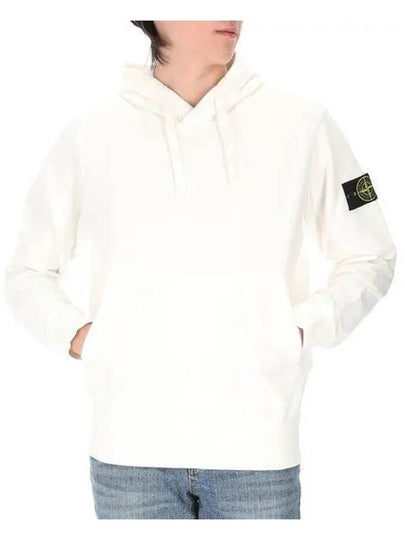 Cotton Fleece Garment Dyed Hoodie White - STONE ISLAND - BALAAN 2