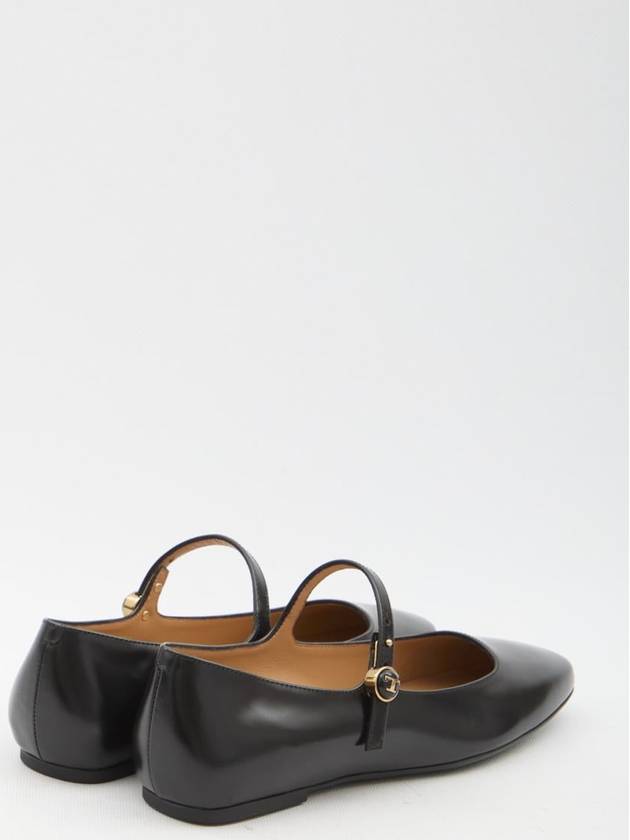 T Logo Mary Jane Flat Black - TOD'S - BALAAN 4