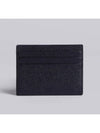 Pebble Grain Leather Stripe Note Compartment Card Wallet Black - THOM BROWNE - BALAAN 4