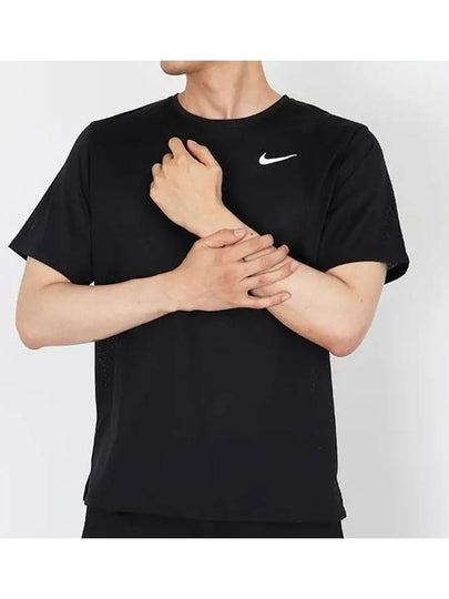 Men's Breathe Run Short Sleeve T-Shirt Black - NIKE - BALAAN 2