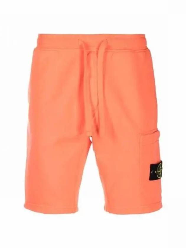 Waffen Patch  Fleece Bermuda Shorts Orange - STONE ISLAND - BALAAN 2