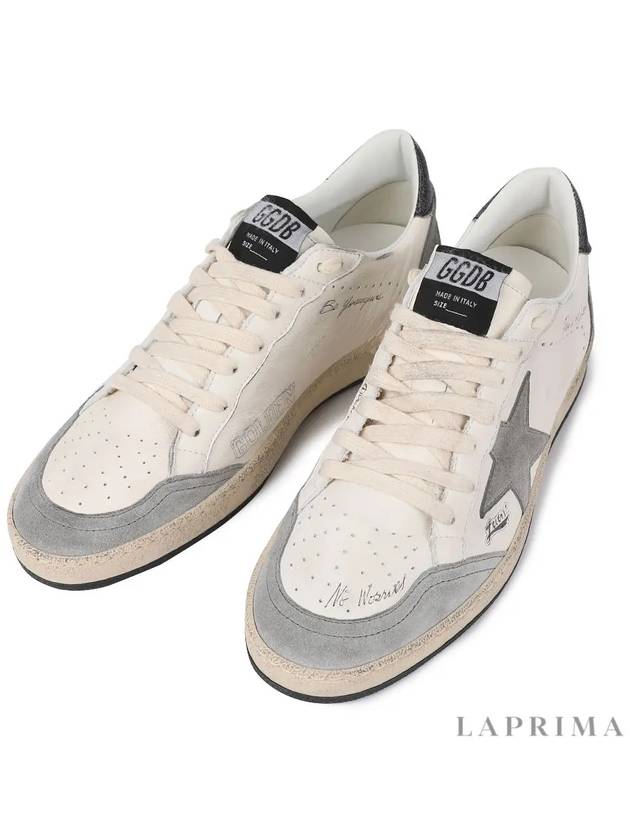 Ball Star Leather Low Top Sneakers Grey White - GOLDEN GOOSE - BALAAN 9