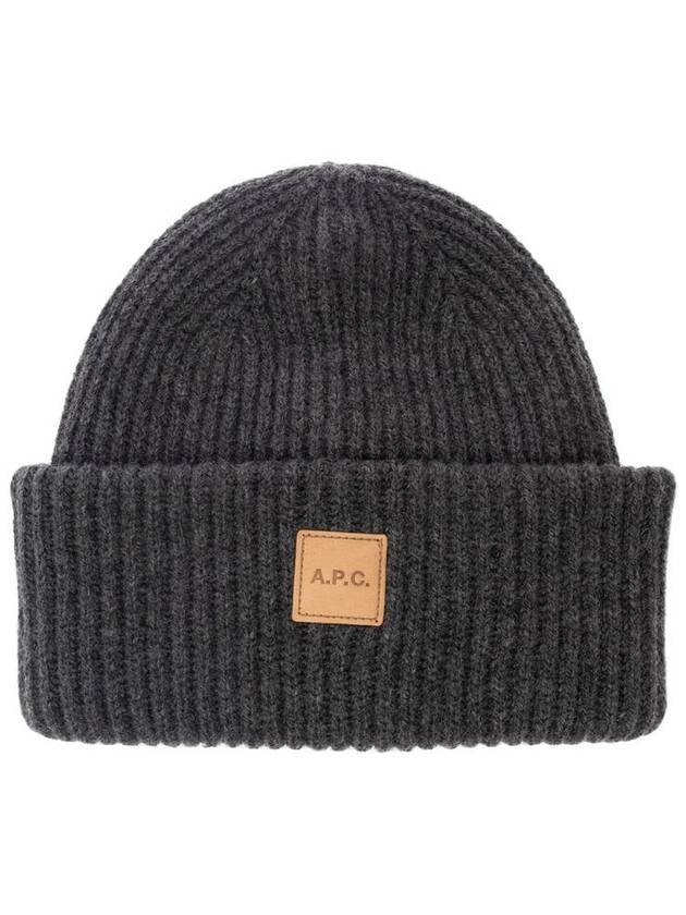 Logo Patch Wool Cashmere Beanie Charcoal Grey - A.P.C. - BALAAN 1