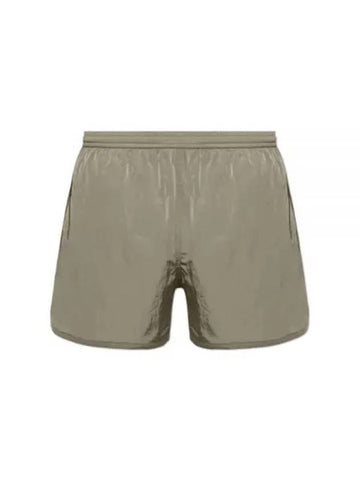 Nickel Logo Swim Shorts Light Taupe - AMI - BALAAN 1