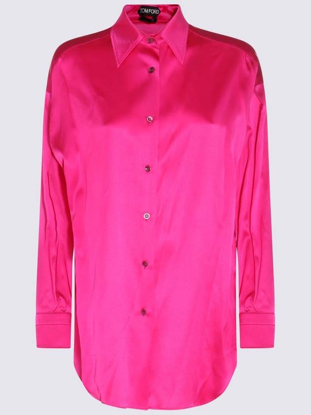 Satin Silk Long Sleeve Shirt Pink - TOM FORD - BALAAN 2