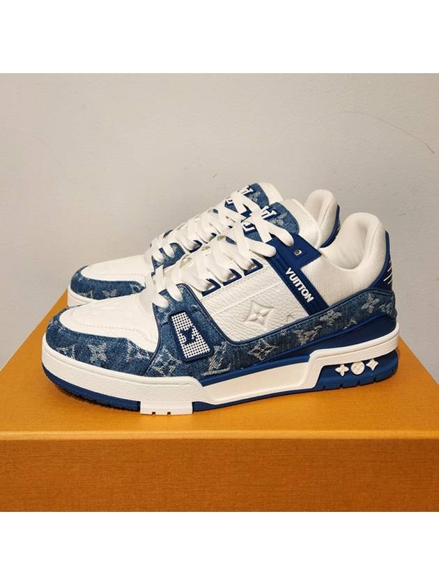 LV Trainer Sneakers Monogram Blue Denim - LOUIS VUITTON - BALAAN 2