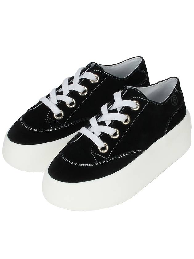 Suede Platform Low Top Sneakers Black - MAISON MARGIELA - BALAAN 2