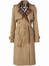 Check Panel Gabardine Trench Coat Beige - BURBERRY - BALAAN 2