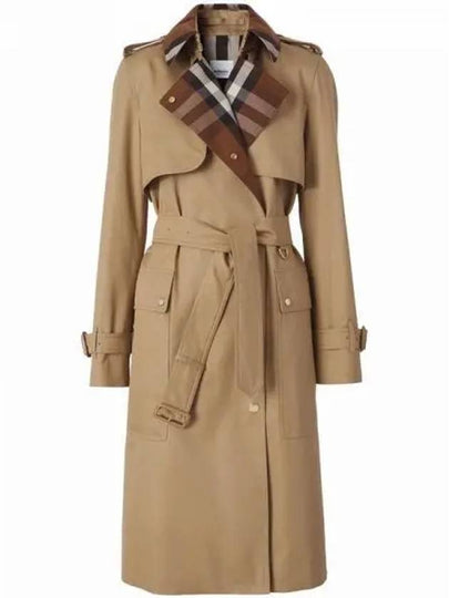 Check Panel Gabardine Trench Coat Beige - BURBERRY - BALAAN 2