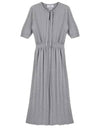 Women's Short Sleeve Midi Dress Grey - THOM BROWNE - BALAAN 2