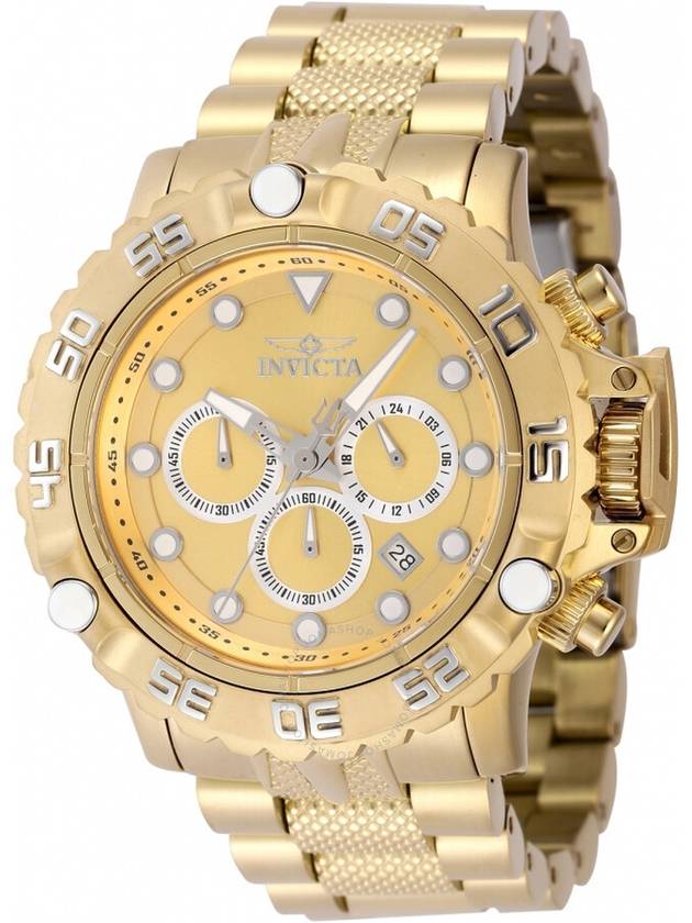 Invicta Subaqua Poseidon Chronograph GMT Quartz Gold Dial Men's Watch 47184 - INVICTA - BALAAN 1