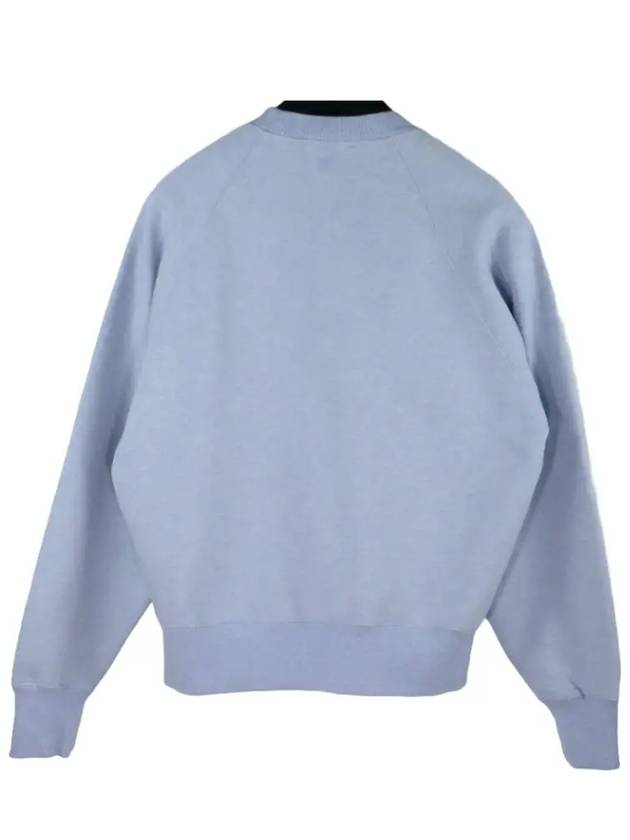 Cotton Heart Logo Sweatshirt Blue - AMI - BALAAN 5