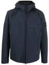 Men's Soft Shell Pure Insulation Technology Primaloft Hooded Jacket Navy - STONE ISLAND - BALAAN 2