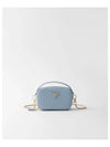 Saffiano Leather Mini Pouch Bag Light Blue - PRADA - BALAAN 2