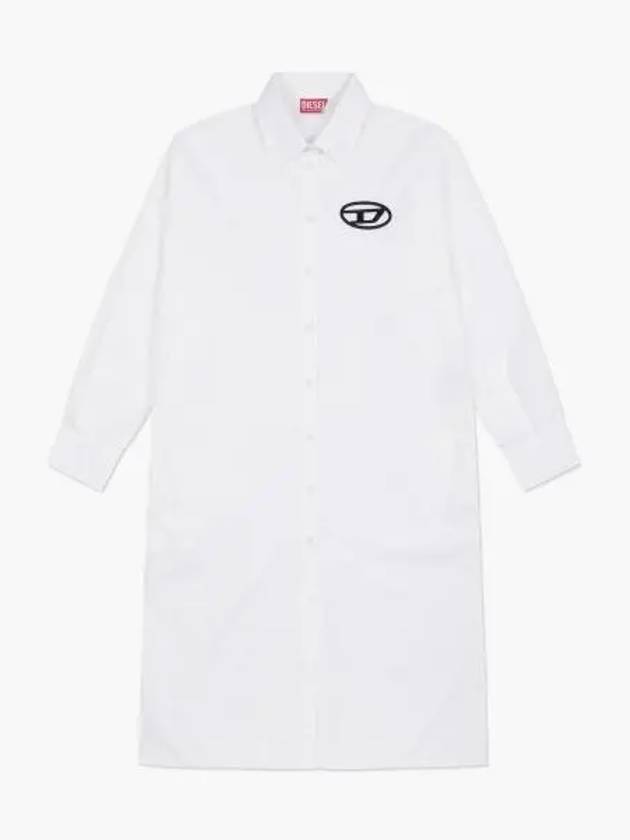 Rune D logo Embroidery Shirt Midi Dress White - DIESEL - BALAAN 2