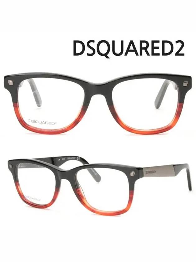 Eyewear Square Eyeglasses Black Red - DSQUARED2 - BALAAN 3