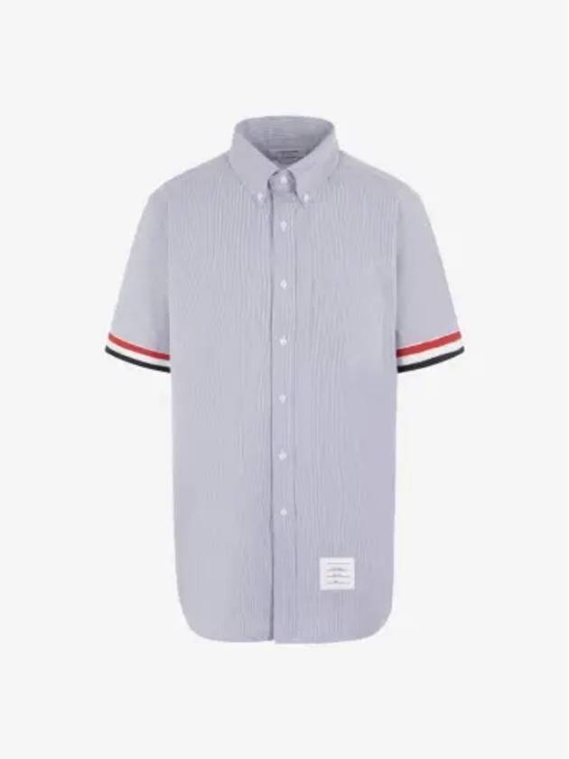 Men's Pincode Armband Short Sleeve Shirt Navy - THOM BROWNE - BALAAN 3