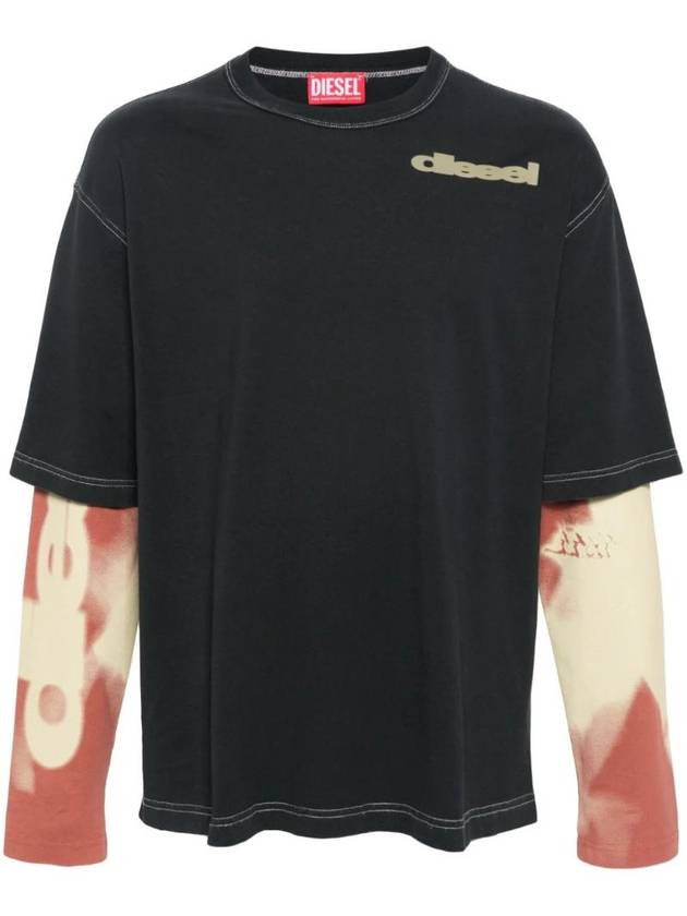 Layered effect t shirt A127040JNAY - DIESEL - BALAAN 1