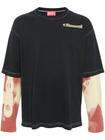 Layered effect t shirt A127040JNAY - DIESEL - BALAAN 1