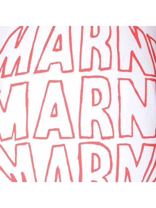 Logo Print Cotton Short Sleeve T-Shirt White - MARNI - BALAAN 4