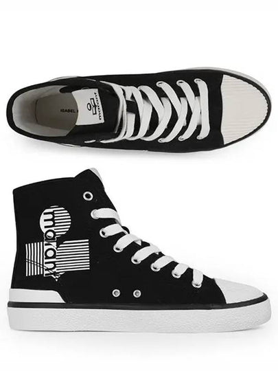 Women's Benkeenh Logo High Top Sneakers Black - ISABEL MARANT - BALAAN 2