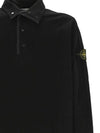 Compass Patch Cotton Fleece Polo Knit Top Navy - STONE ISLAND - BALAAN 3