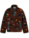 Bird Print Fleece Anorak Chocolate Brown - LOEWE - BALAAN 1