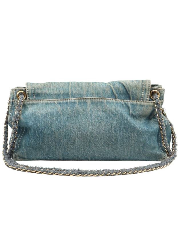 Blue Denim Canapa Logo Flap Shoulder Bag BR4657 - PRADA - BALAAN 3