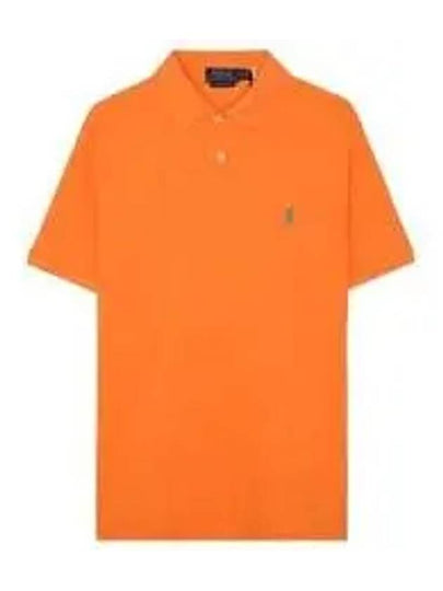 Embroidered Green Pony Slim Fit Polo Shirt Orange - POLO RALPH LAUREN - BALAAN 2