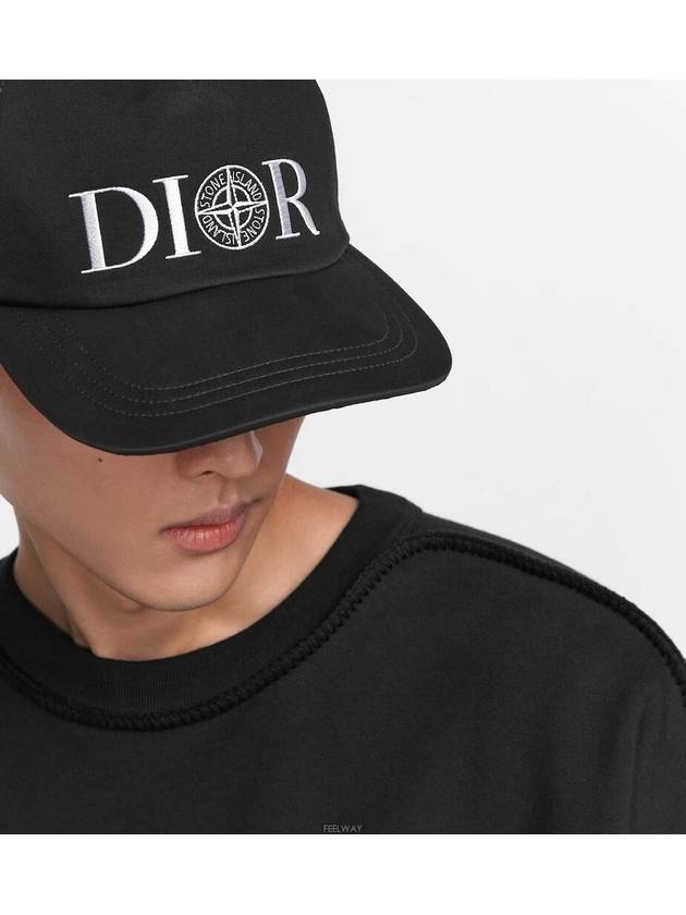 AND STONE ISLAND CAP BLACK TECHNICAL COTTON - DIOR - BALAAN 5