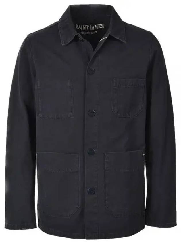 Men's Sirocco II Fisherman Button Cotton Canvas Jacket Black - SAINT JAMES - BALAAN 2