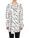 Women's Hand Drawn BB Silk Long Sleeve Shirt White - BALENCIAGA - BALAAN 2