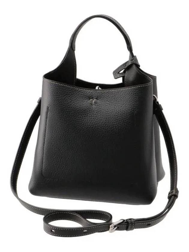 Logo Mini Leather Tote Bag Black - TOD'S - BALAAN 4