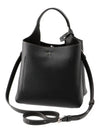 Logo Mini Leather Tote Bag Black - TOD'S - BALAAN 4