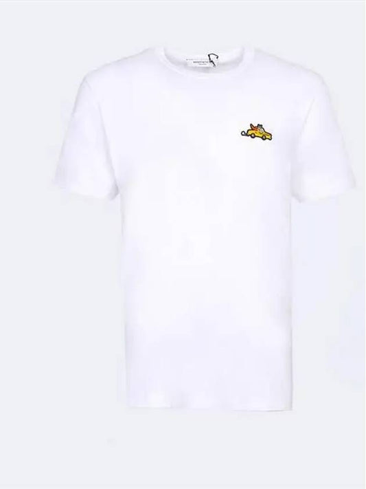 Taxi Patch Classic Short Sleeve T-Shirt White - MAISON KITSUNE - BALAAN.