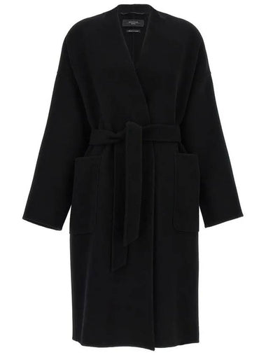 ERIS Belted Wool Coat Black 2425016011 013 - MAX MARA - BALAAN 1