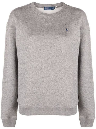 Embroidered Logo Pony Fleece Sweatshirt Grey - POLO RALPH LAUREN - BALAAN 2