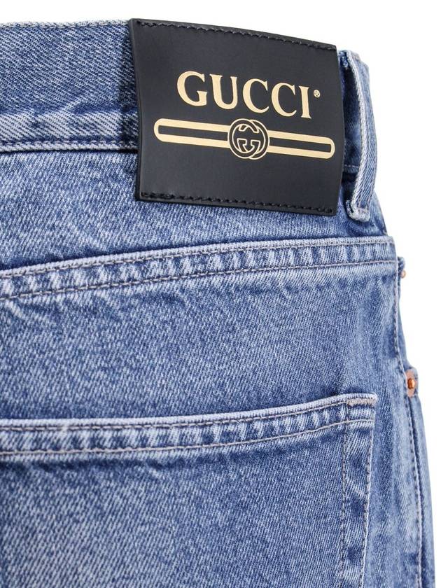 Denim Carrot Pants WITH Embroid 749110XDCJK 4447 BLUE MIX B0170453802 - GUCCI - BALAAN 4