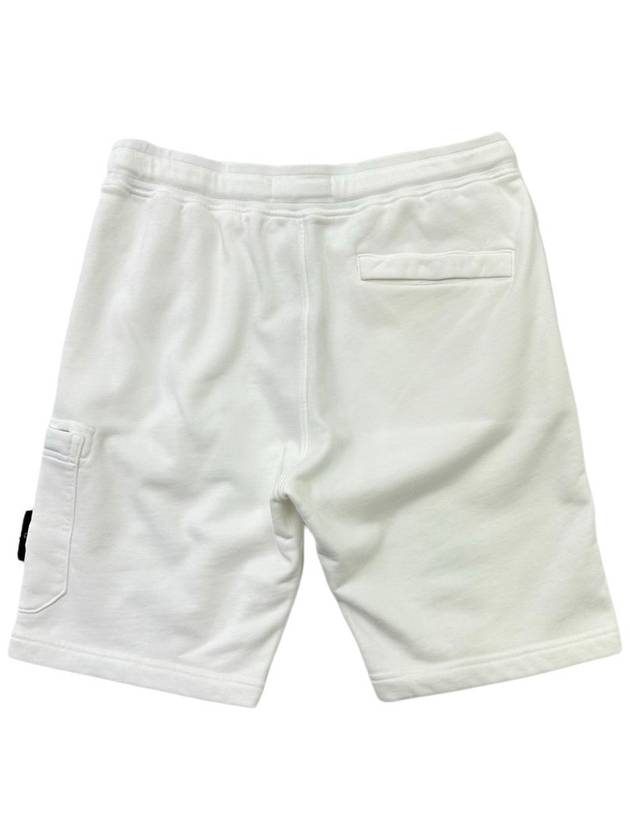 Cotton Fleece Cargo Bermuda Shorts White - STONE ISLAND - BALAAN 3