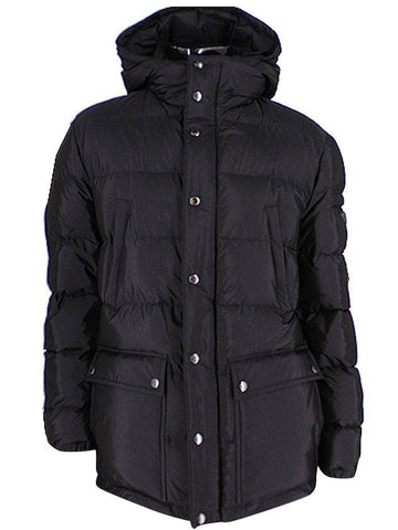 Triangle Logo Goose Down Half Padded Jacket Black - PRADA - BALAAN 1