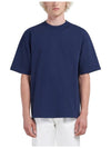 Crew Neck Short Sleeve T-Shirt Blue Marine - MARNI - BALAAN 3