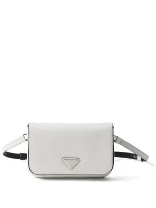 Saffiano Leather Shoulder Bag Black - PRADA - BALAAN 1