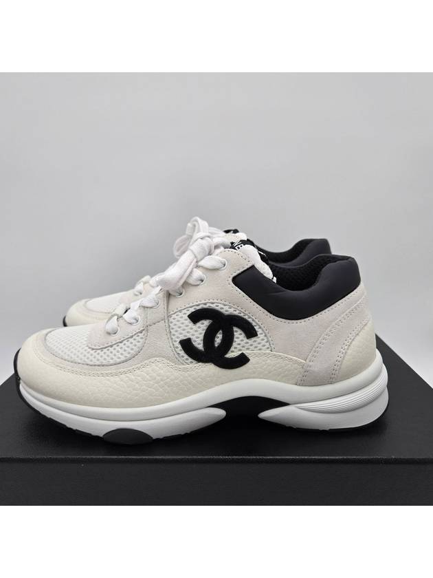 CC Logo Suede Tennis Low Top Sneakers Black - CHANEL - BALAAN 5