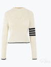 4 Bar Stripe Cable Knit Top White - THOM BROWNE - BALAAN 2